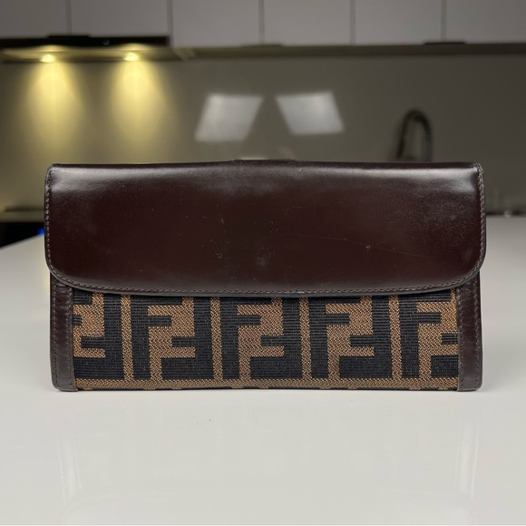 Fendi Handbags - Fendi Zucca Long Canvas Wallet